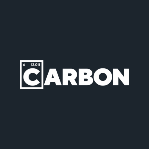 Carbon by Fluresh logo featuring periodic table element design