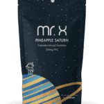 Mr. X Pineapple Saturn cannabis-infused gummies 200mg THC package with cosmic Saturn design