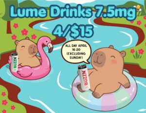 Lume Buzzn 7.5mg drinks 4 for $15 Fluresh dispensary Grand Rapids Michigan 420 deals