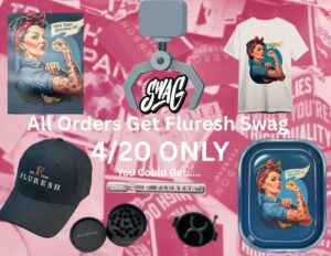 giving away 420 swag away with every order Fluresh dispensary Grand Rapids Michigan 420 deals