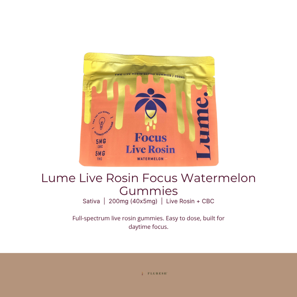 Best Cannabis Products for Focus Lume Live Rosin Focus Watermelon Gummies